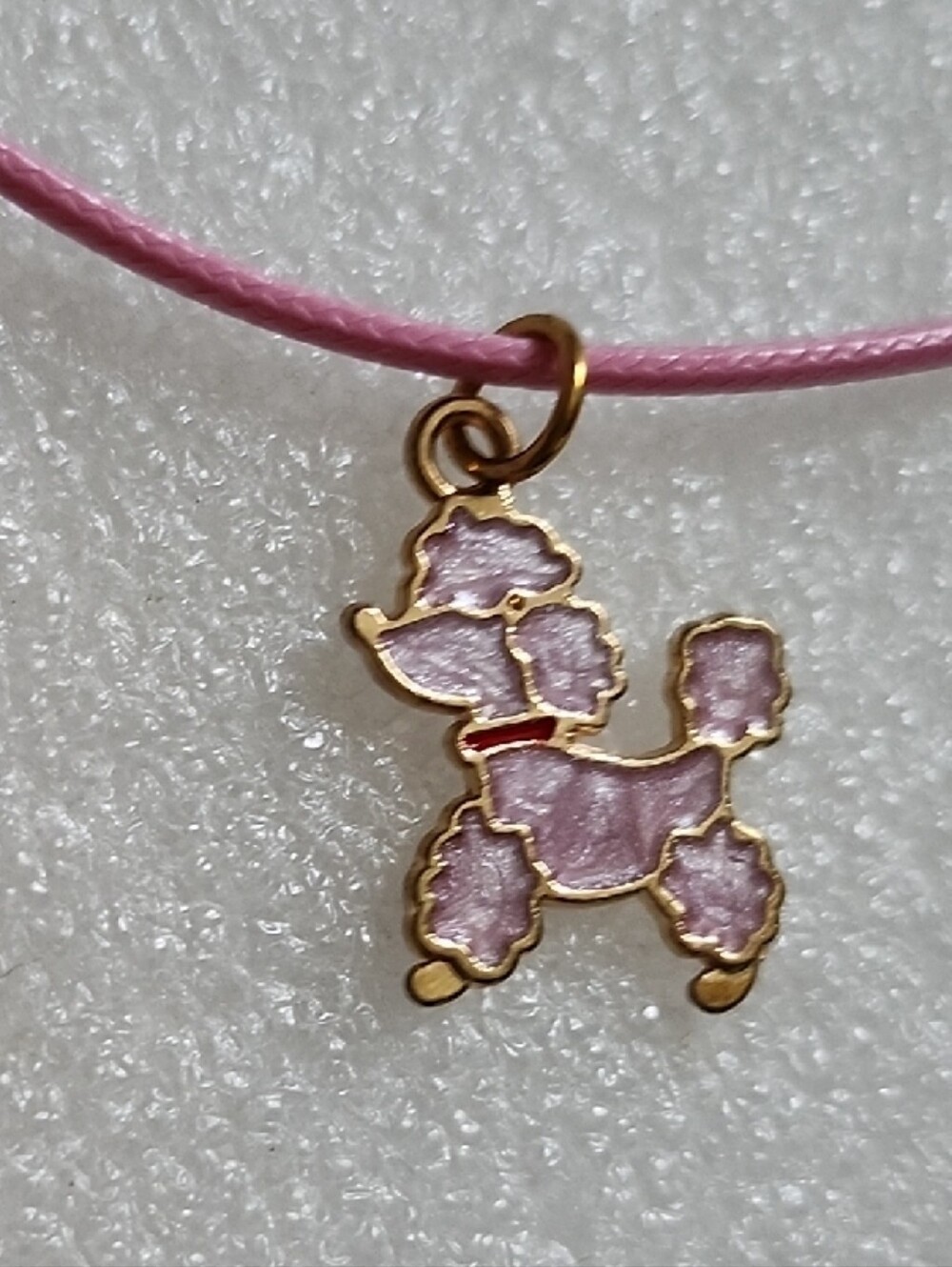 Hand Crafted Pink Poodle Pendant Necklace